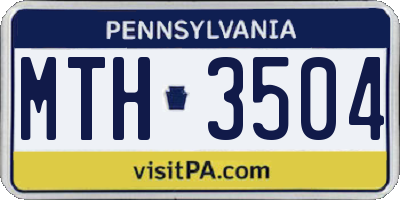 PA license plate MTH3504