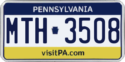 PA license plate MTH3508