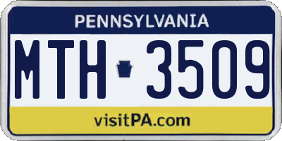 PA license plate MTH3509