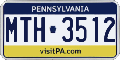 PA license plate MTH3512