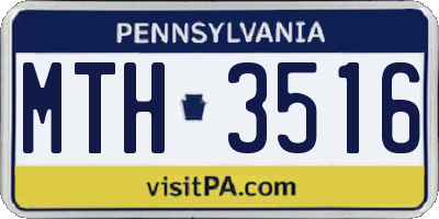 PA license plate MTH3516
