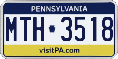 PA license plate MTH3518