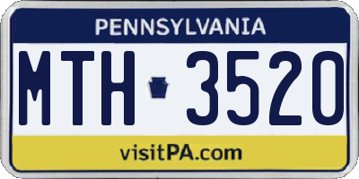 PA license plate MTH3520