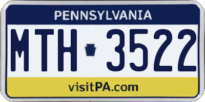 PA license plate MTH3522