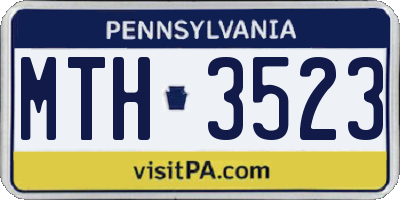 PA license plate MTH3523