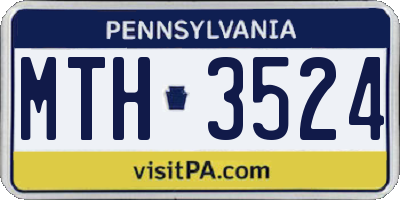 PA license plate MTH3524