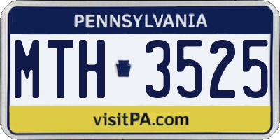 PA license plate MTH3525