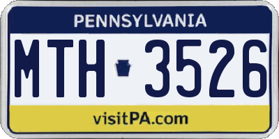 PA license plate MTH3526