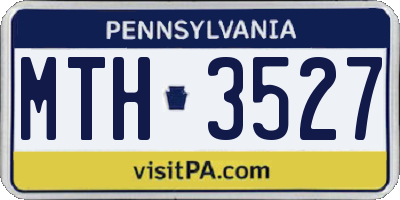 PA license plate MTH3527