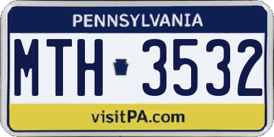 PA license plate MTH3532