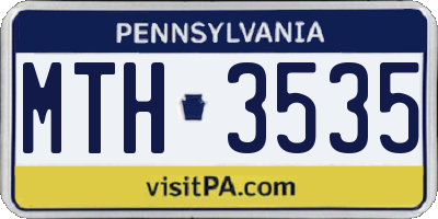 PA license plate MTH3535