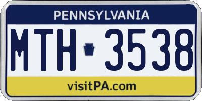 PA license plate MTH3538