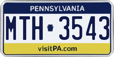 PA license plate MTH3543