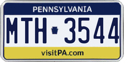 PA license plate MTH3544