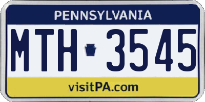 PA license plate MTH3545