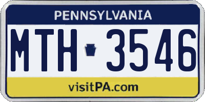 PA license plate MTH3546