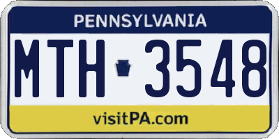 PA license plate MTH3548