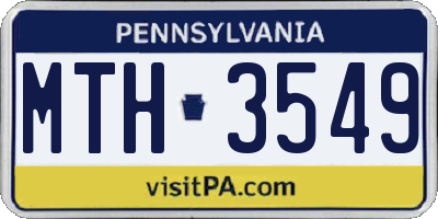 PA license plate MTH3549