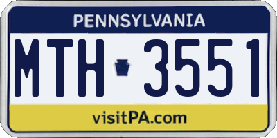 PA license plate MTH3551