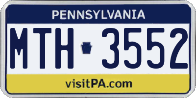 PA license plate MTH3552