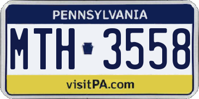 PA license plate MTH3558