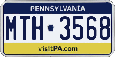 PA license plate MTH3568