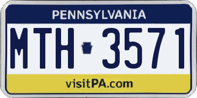 PA license plate MTH3571