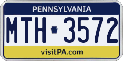 PA license plate MTH3572