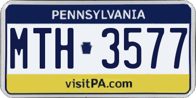 PA license plate MTH3577