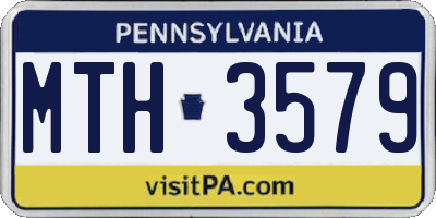 PA license plate MTH3579