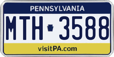 PA license plate MTH3588