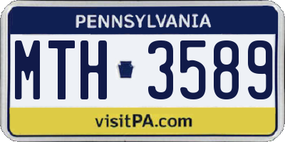 PA license plate MTH3589