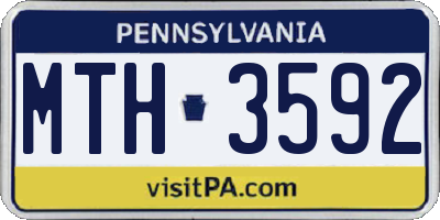 PA license plate MTH3592