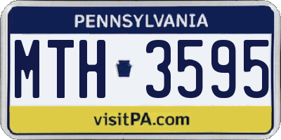 PA license plate MTH3595