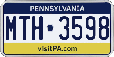 PA license plate MTH3598