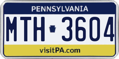 PA license plate MTH3604