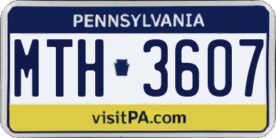 PA license plate MTH3607