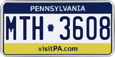 PA license plate MTH3608