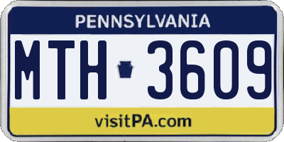 PA license plate MTH3609