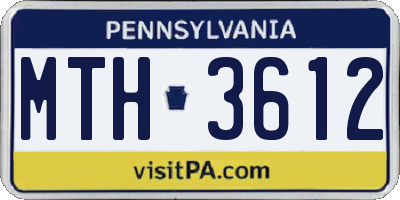 PA license plate MTH3612