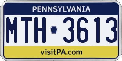 PA license plate MTH3613