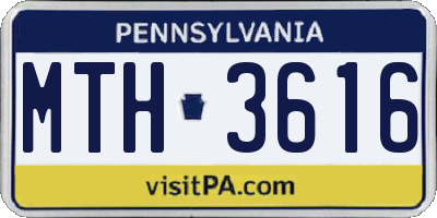 PA license plate MTH3616