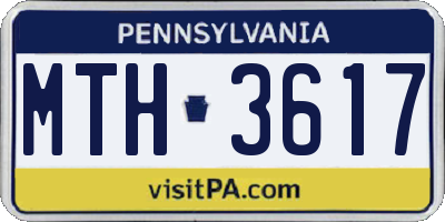 PA license plate MTH3617