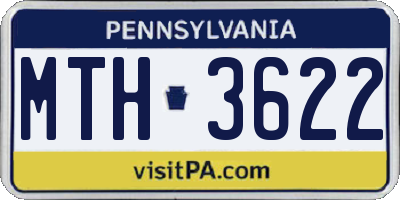 PA license plate MTH3622