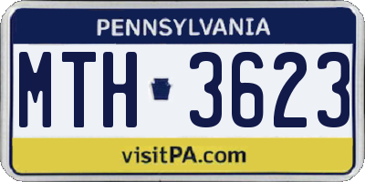 PA license plate MTH3623