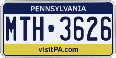 PA license plate MTH3626