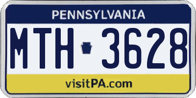 PA license plate MTH3628