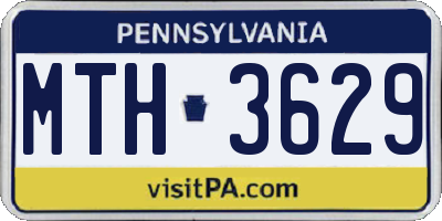 PA license plate MTH3629