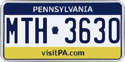 PA license plate MTH3630