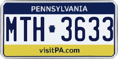 PA license plate MTH3633